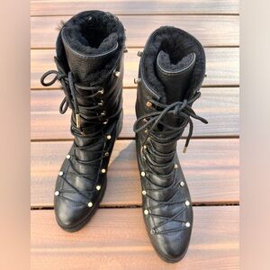 Jimmy Choo Drake Combat Boots with Sherling Lining
